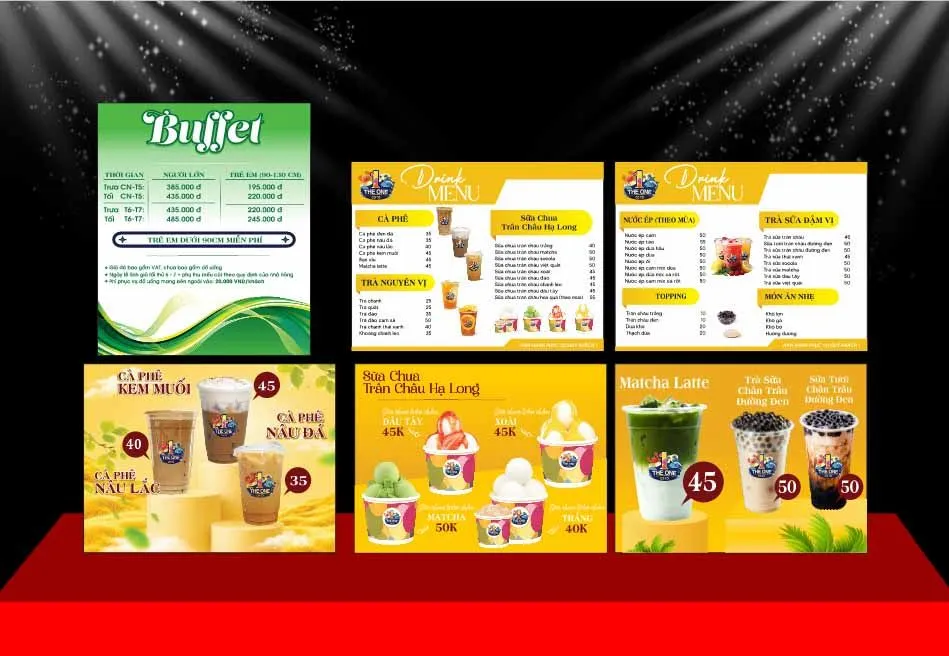 Menu Đồ Uống & Buffet The One – Thiết Kế Quán Cafe, Trà Sữa