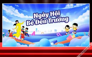 Phông ngày hội bé đến trường mầm non File Corel