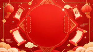 Khung cuốn thư đỏ vàng Tết nền trống File PSD