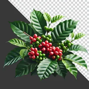  File PNG cành cà phê chín đỏ tươi 