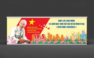 File thiết kế backdrop Cdr mừng ngày sinh nhật Bác Hồ - Mẫu số tt221