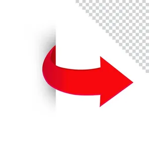 Mũi tên mầu đỏ uốn lượn File PNG