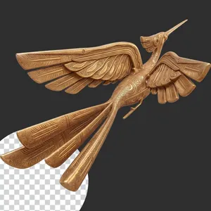 Hình ảnh chim lạc 3D PNG chất lượng cao màu vàng gold họa tiết hoa văn trống đồng Việt Nam - File số 4