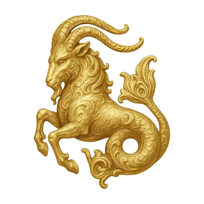Tượng Dê Biển Capricorn Vàng - Ảnh JPG Cao Cấp Cho Thiết Kế Đồ Họa