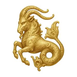 Tượng Dê Biển Capricorn Vàng - Ảnh JPG Cao Cấp Cho Thiết Kế Đồ Họa