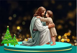 Chúa Giêsu ôm các em nhỏ Giáng sinh File corel