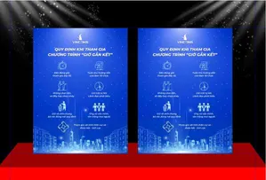Mẫu thiết kế standee quy định tham gia chương trình giờ gắn kết Vincons File Corel