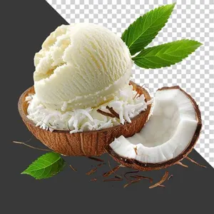 Kem Dừa Tươi Mát - Hình ảnh PNG Chất Lượng Cao cho Thiết Kế