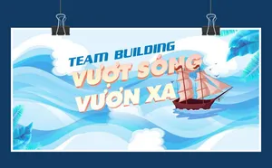 Background team building vượt sóng vươn xa file corel