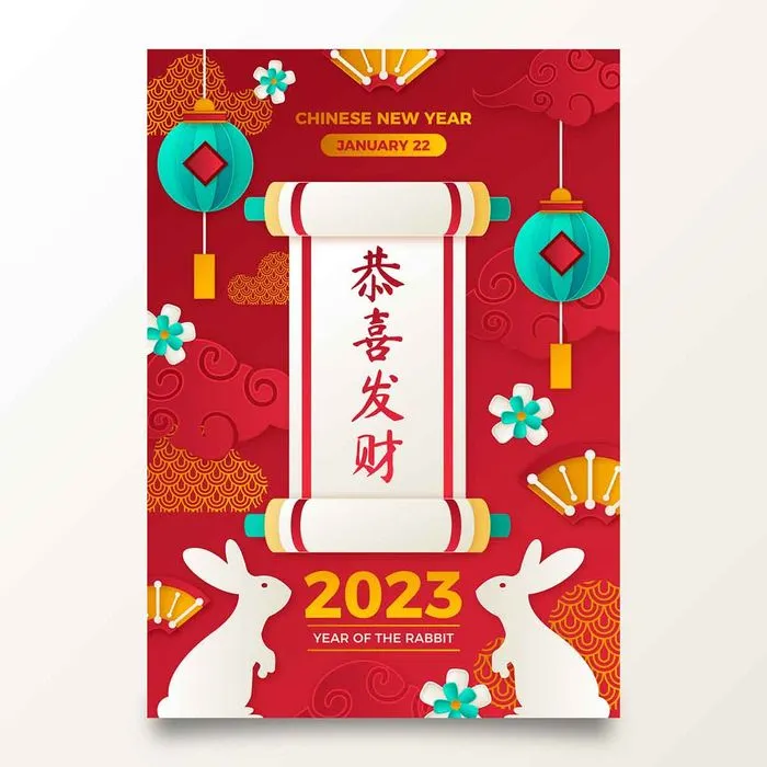Câu đối Tết Nguyên Đán 2023 thỏ vàng Vector