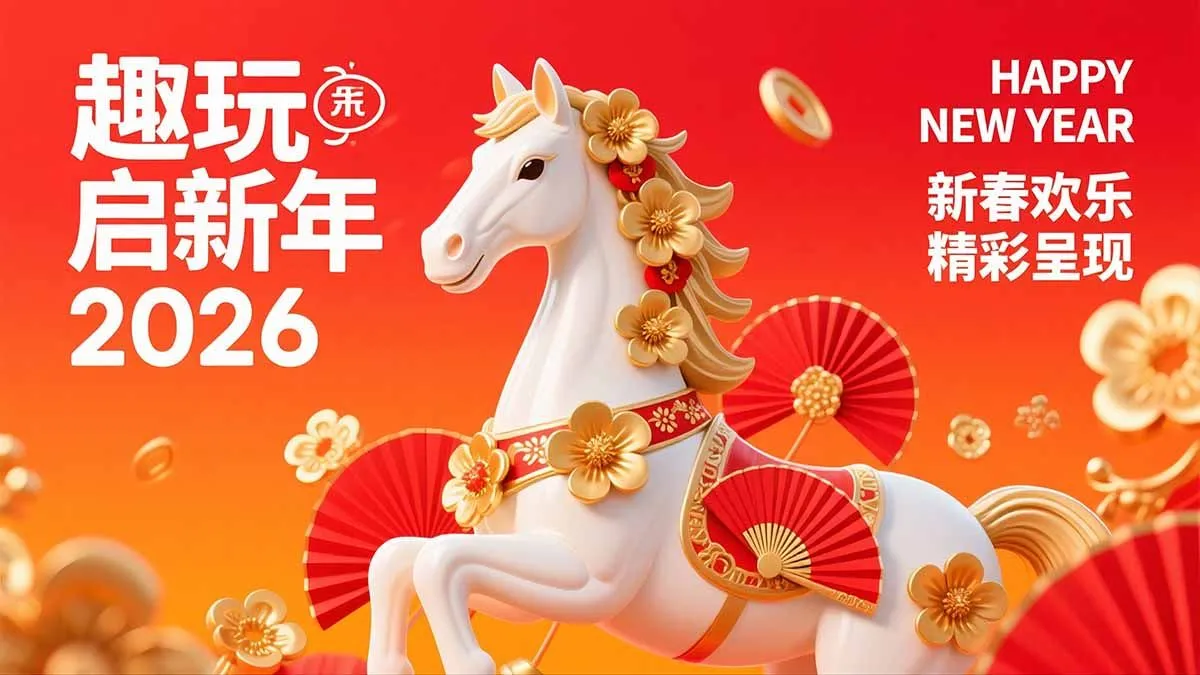 Hình Minh Họa Con Ngựa Năm Mới 2026 Chúc Mừng Năm Mới Đẹp Mắt