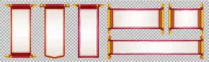 Vector Cuốn thư cổ trang Trung Quốc nền trong suốt
