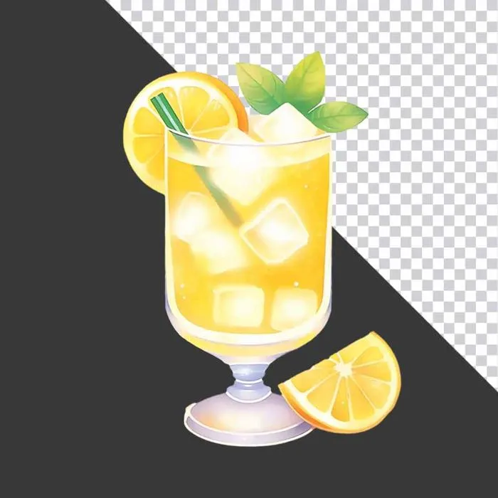Ly nước cam tươi mát File PNG 