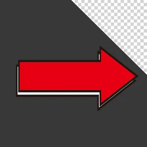 Hình ảnh mũi tên màu đỏ file PNG không nền
