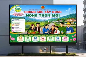 Mẫu thiết kế pano chung sức xây dựng nông thôn mới File Corel