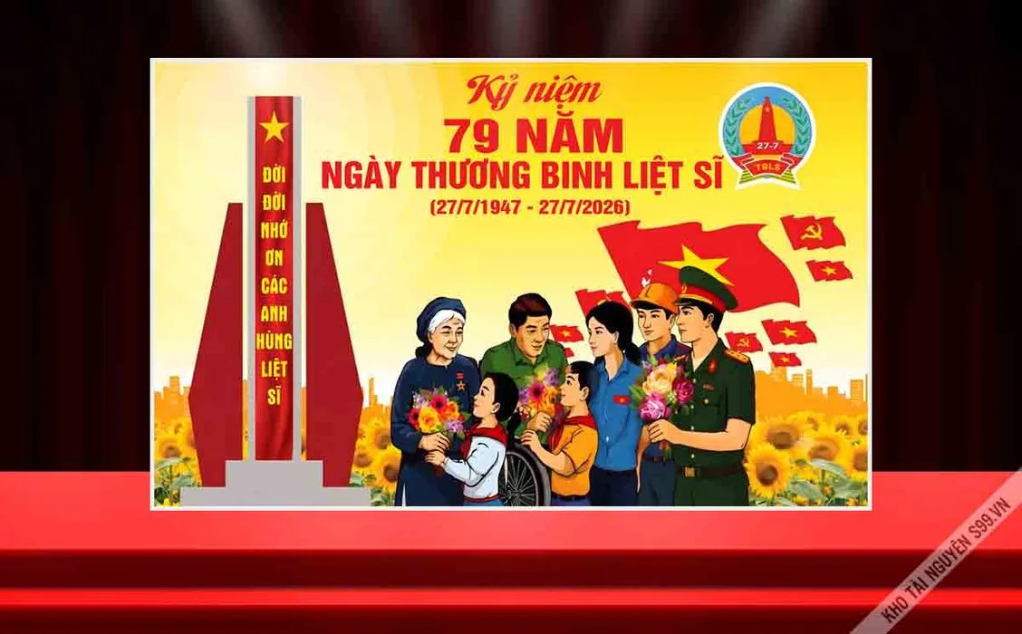 Market ky Banner Kỷ niệm 79 Năm Ngày Thương binh Liệt sĩ (CDR)