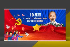 Backdrop kỷ niệm ngày sinh nhật Bác Hồ 19 tháng 5 file corel chất lượng cao - Mẫu số 5