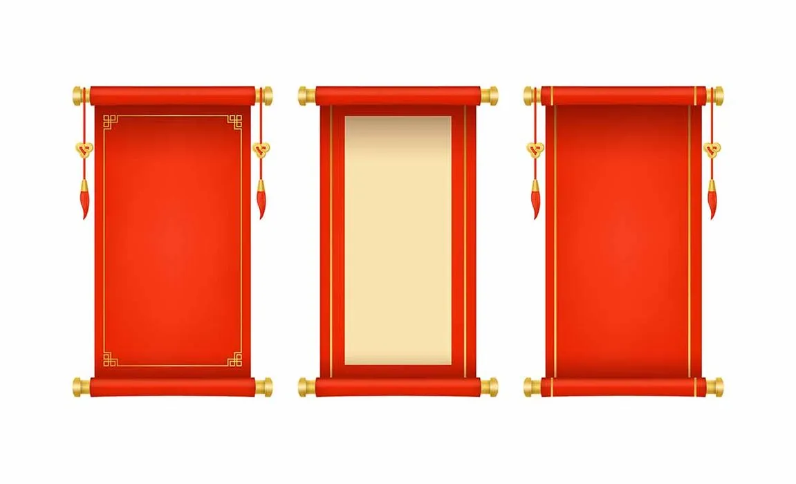 Câu đối đỏ treo trang trí Tết Vector