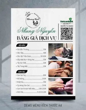 Bảng Giá Dịch Vụ Nhung Nail - File Thiết Kế Chuẩn SEO Dễ Chỉnh Sửa