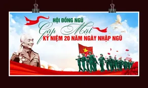Mẫu phông nền, background hội đồng ngũ kỷ niệm 20 năm nhập ngũ file corel chất lượng cao