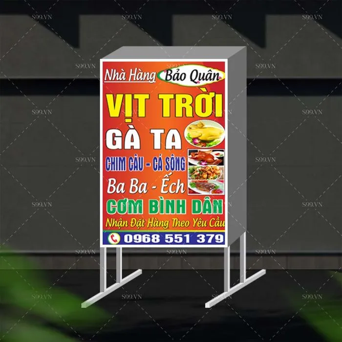 Biển hộp nhà hàng Bảo Quân cơm bình dân file Corel