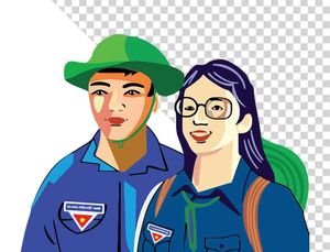 Ảnh thanh niên nam nữ đoàn Hồ Chí Minh  mặc áo xanh file PNG - Mẫu số 1