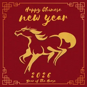 Ngựa vàng 2026 phi nước đại mừng năm mới - File Vector