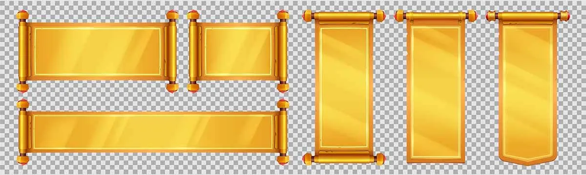 Vector Cuộn Thư Vàng Sang Trọng