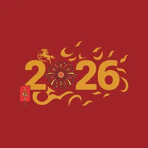 2026 Ngựa vàng pháo hoa Tết Nguyên Đán – File Vector