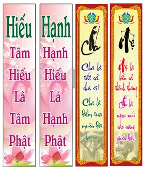 Mẫu phướn treo vu lan báo hiếu cha mẹ file corel