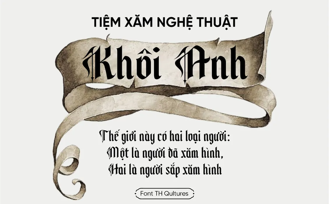 TH Qultures – Font Chữ Gothic Cổ Điển Cho Tiêu Đề Game