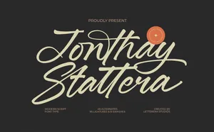 Phông chữ ký TH Jonathan Stattera Việt hóa dành cho thiết kế thiệp cưới