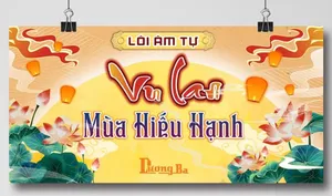 Background, poster lễ Vu Lan - mùa hiếu hạnh nền vàng file Corel