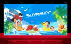 Backbround, phông lễ hội mùa hè bãi biển sôi động file corel