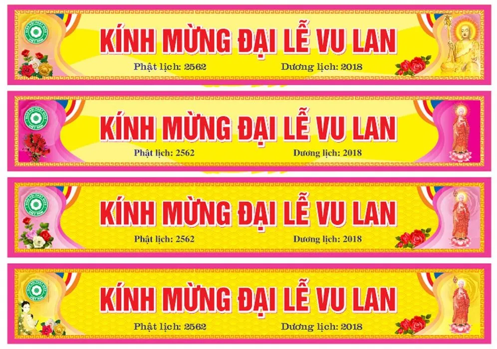 File Corel Băng Rôn Kính Mừng Đại Lễ Vu Lan