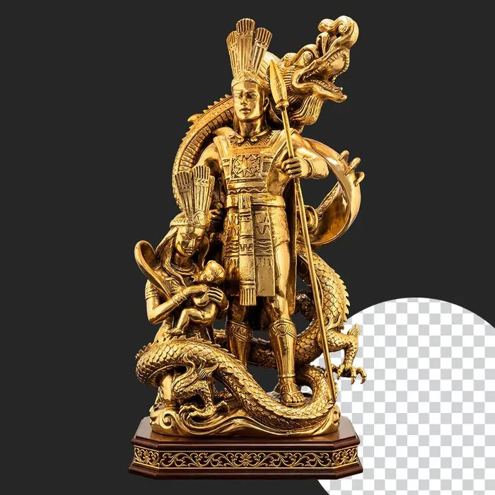 Ảnh Lạc Long Quân và Âu Cơ chất liệu vàng gold 4k - PNG số 6