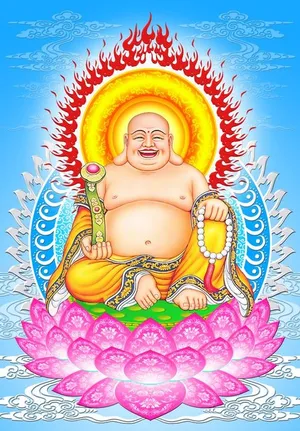 Hình ảnh tượng phật di lặc cười hiền lành chất lượng cao mẫu PP112