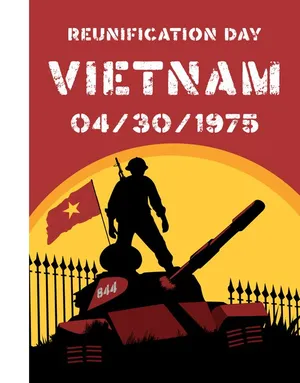 Baner ngày giải phóng miền nam phong cách màu nước