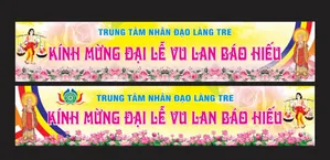 Băng rôn kính mừng đại lễ Vu Lan báo hiếu file Corel