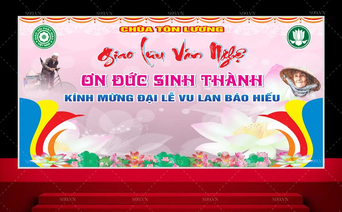 Market, background giao lưu văn nghệ mừng đại lễ vu lan file corel