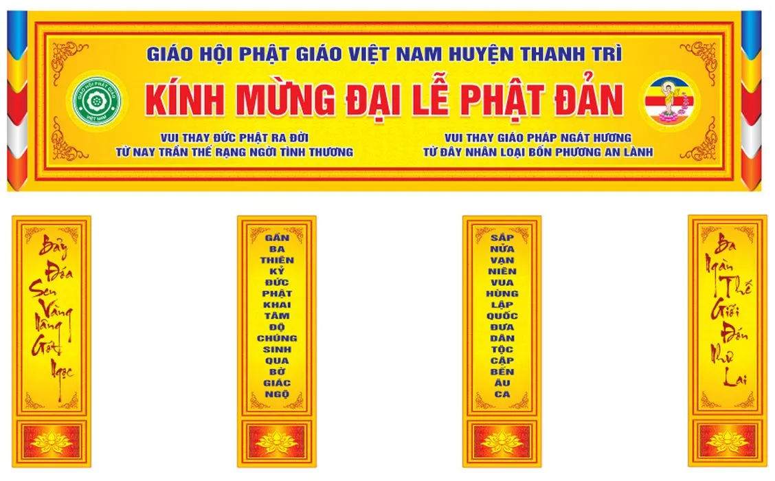 Mẫu băng rôn chào mừng lễ phật đản File Corel 019