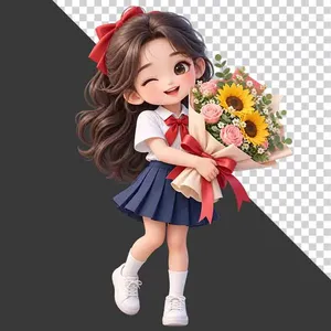 Nữ sinh mặc đồng phục giày trắng ôm bó hoa tri ân 20 tháng 11
