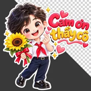 Nam sinh ôm hoa hướng dương và thả tim tri ân 20/11 - PNG