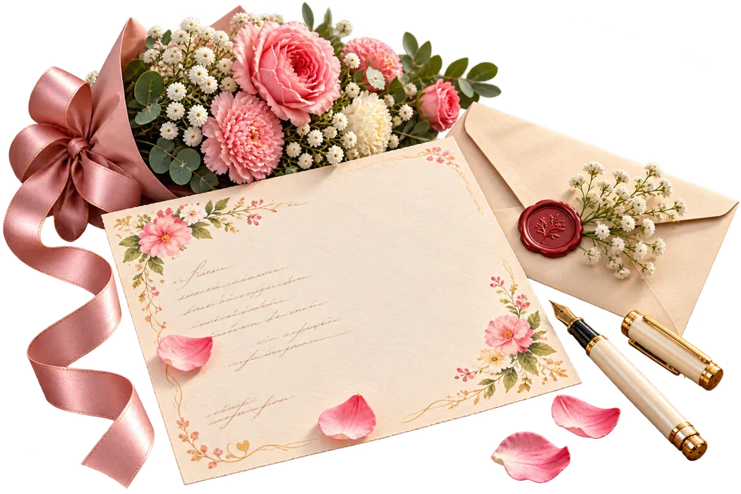 File JPG - Thiệp chúc mừng tri ân thầy cô hoa hồng nơ hồng