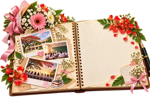 File JPG - Sổ lưu bút kỷ niệm học trò hoa phượng bút máy