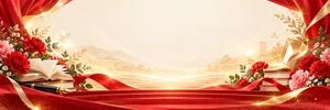 Backdrop sân khấu khai giảng bục đỏ hoa sách trường học chim bồ câu - File PNG