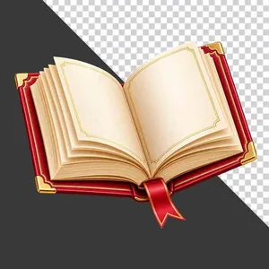 File PNG - Cuốn sách mở bọc viền vàng gắn ruy băng đỏ tri ân 20 tháng 11