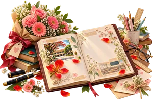 Sổ lưu bút kỷ niệm học trò hoa phượng kính mắt - file JPG