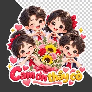 File PNG - Nhóm học sinh tạo tim  tri ân 20/11