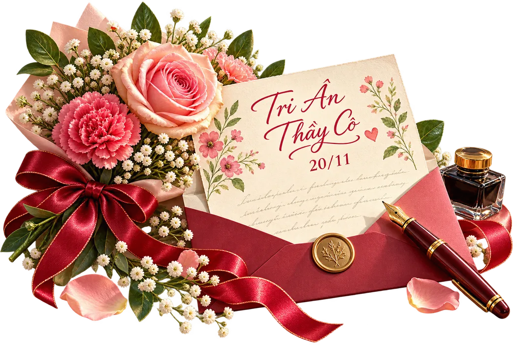 ile JPG - Thiệp tri ân thầy cô 20/11 hoa hồng bút mực